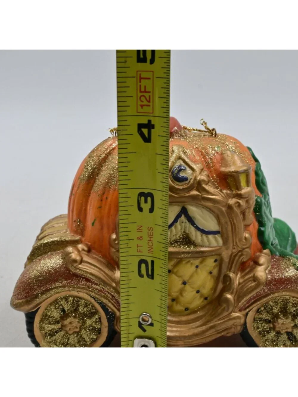 Smithsonian Cinderella Pumpkin Carriage Ornament Glitter Hanging Decoration